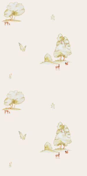 Tapeta leśna na beżowym tle w rolce