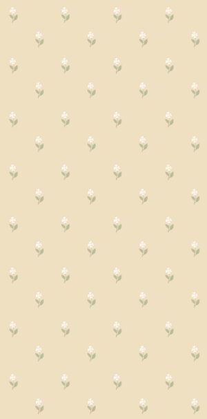 Tapeta małe kwiatuszki białe na żółtym tle w rolce