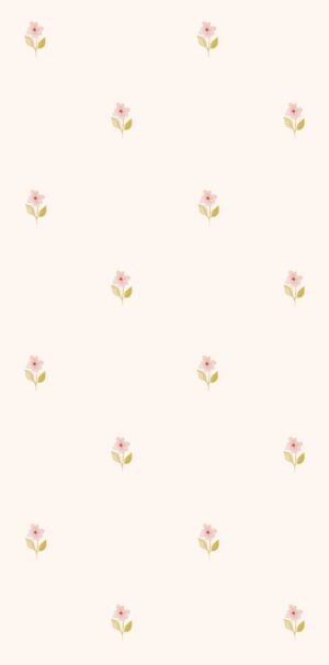 Tapeta małe kwiatuszki łososiowe na jasnym tle w rolce