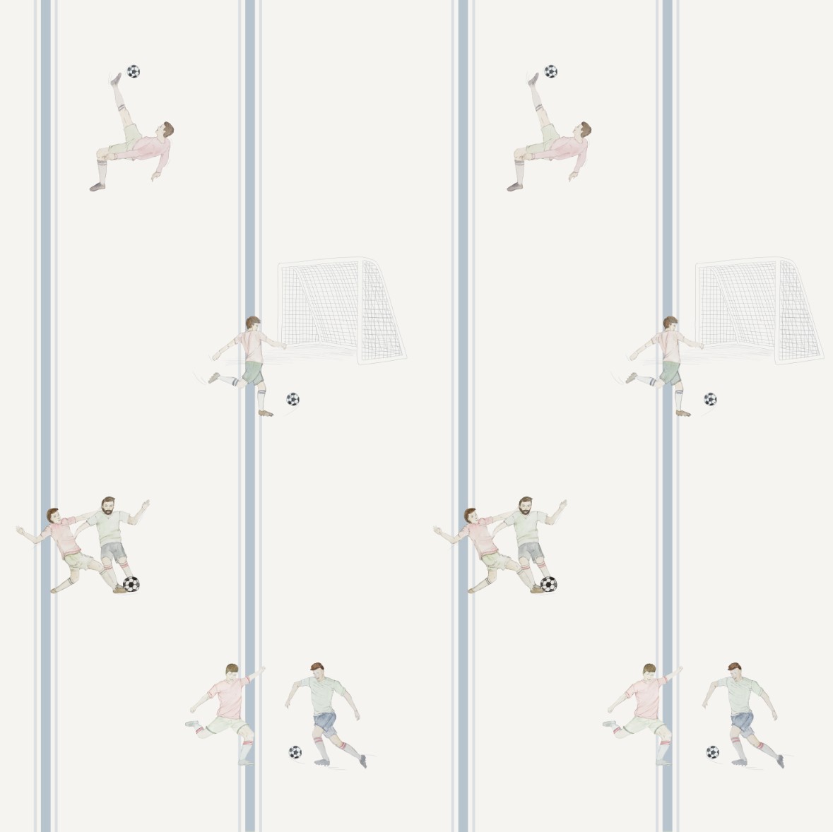 Tapeta piłkarska akwarela paski błękit w rolce 2 100x100 7