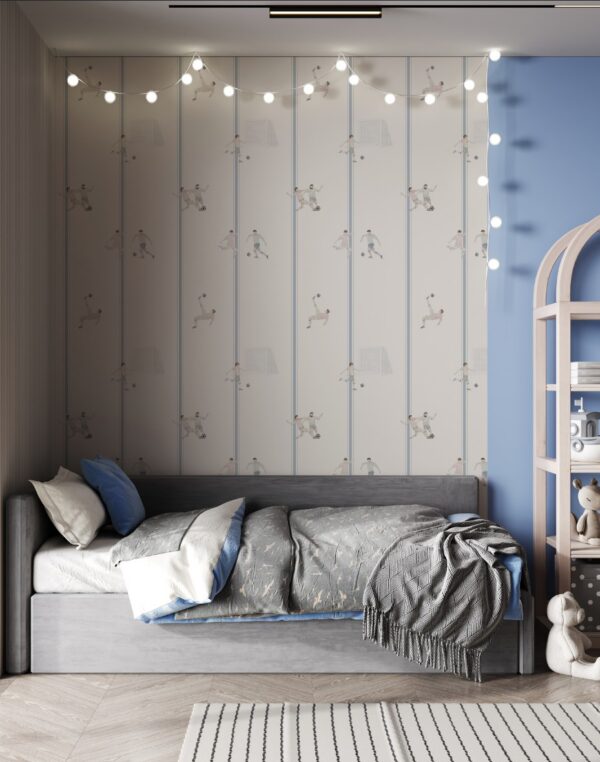 Tapeta piłkarska akwarela paski błękit w rolce