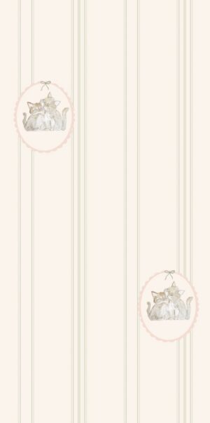 Tapeta w kotki i paski beż i szałwia w rolce