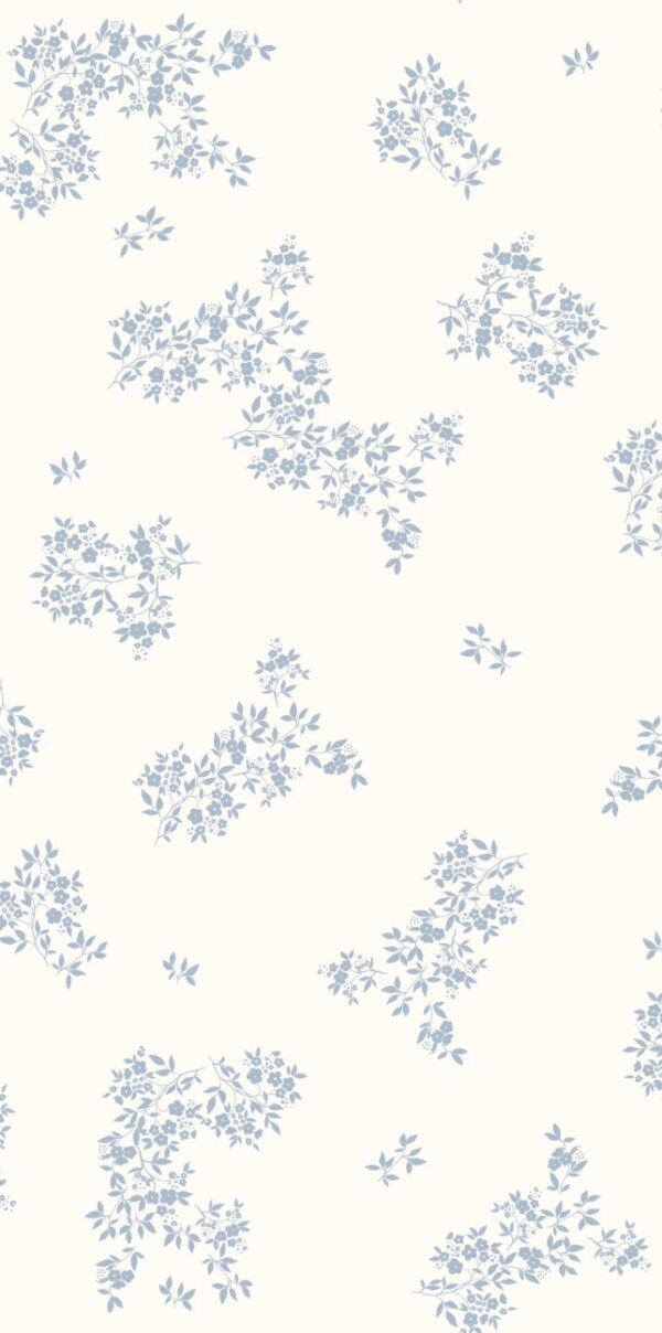 Tapeta kwiatuszki łąka błękit na jasnym tle