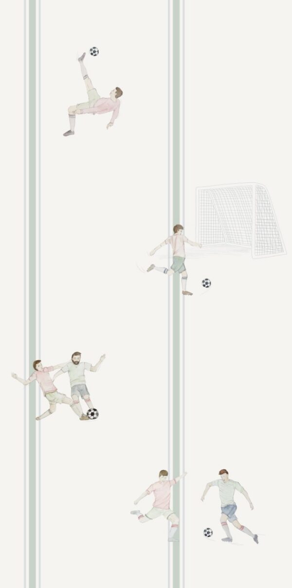 Tapeta piłkarska akwarela paski zieleń w rolce