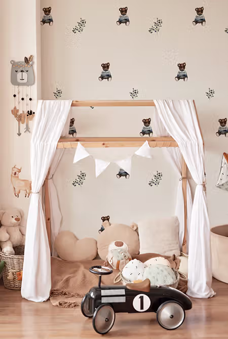 Wallpaper for a boy's room in vintage style