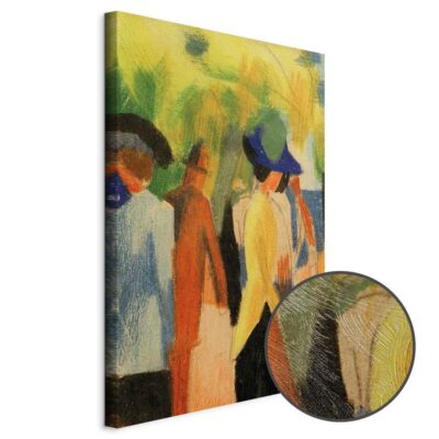 Obraz na płótnie August Macke – Spacerowicze pod drzewami 10 HA 101313 1000x1000 v69837f0887b8a8.17482755