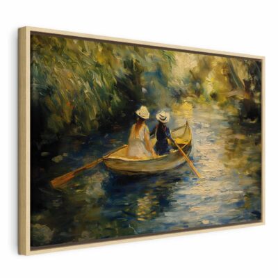 Obraz na płótnie dwie kobiety w łodzi na rzece 11 LBF 101652 1500x1500 v6984e4d3f05c90.68781675