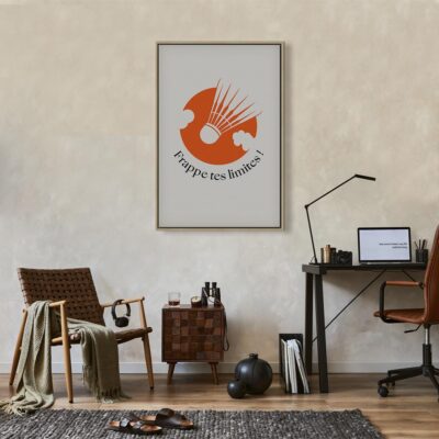 Image - Badminton dartboard on the background of an orange circle