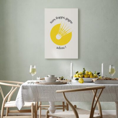 Image - Badminton dartboard on the background of a yellow circle