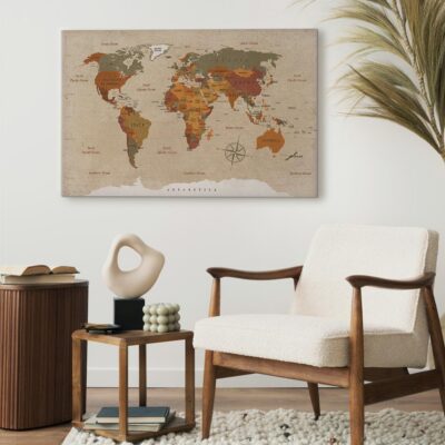 Image - World map: Beige chic